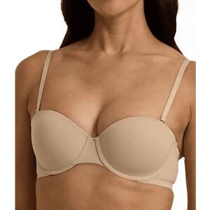 NWT Lauren Ralph Lauren Strapless Bra 40D Convertible Luxe Smoothing Nude Beige